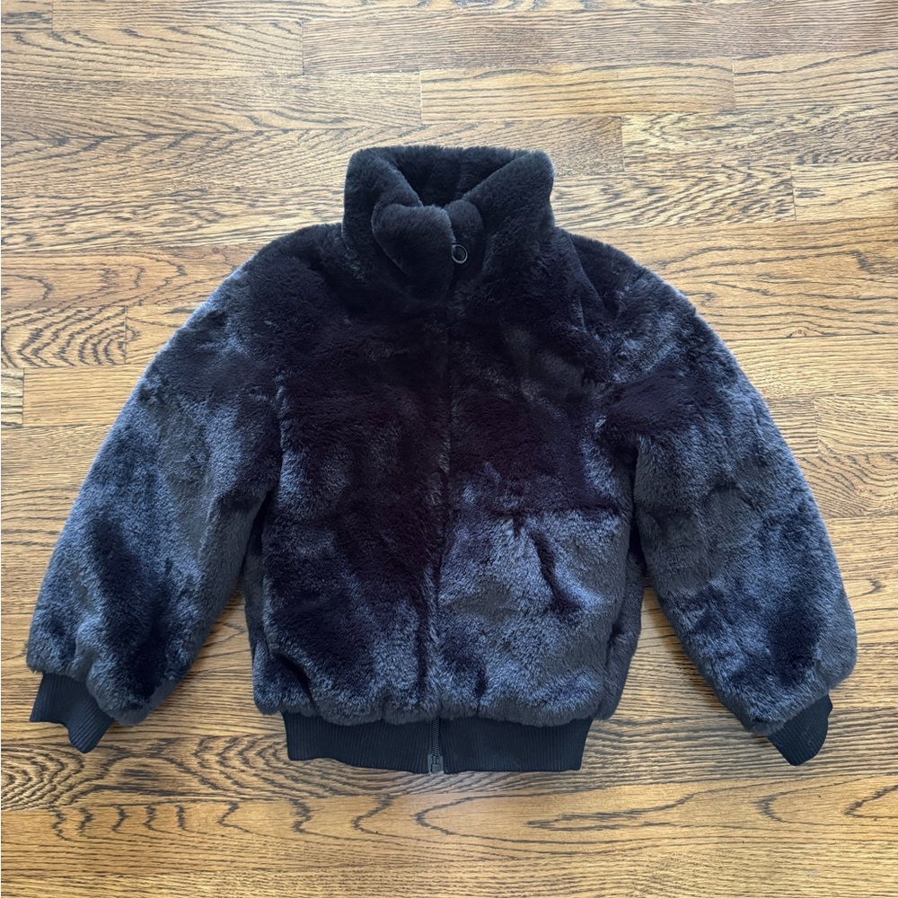 Kids H&M Black Faux Fur jacket size 8